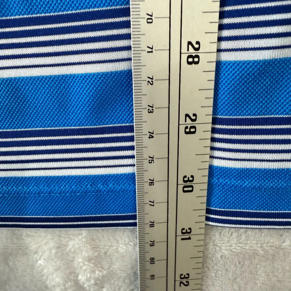 Nike Golf Tour Performance Dri FIT Blue White Stripe‎ Polo Shirt Men XXL